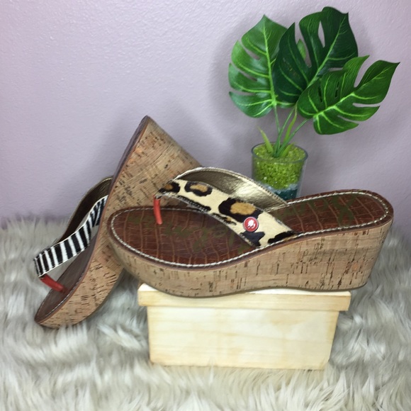 Sam Edelman Romy Cork Flip Flop Wedge Size 6.5 - Picture 2 of 8